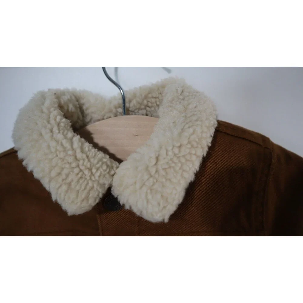 babyGap Sherpa Lined Corduroy Trucker Jacket Brown Western Baby 6-12 Months